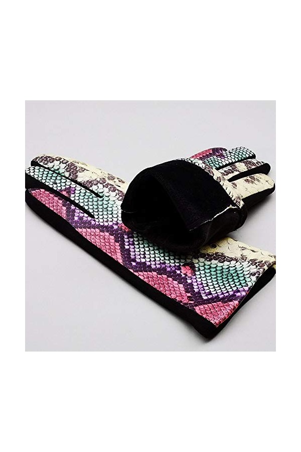 RFEGEF Femme Gants dhiver,Gants À Écran Tactile Motif Serpent Rose Épaissir Gants DÉquitation Dames Doux Coupe-Vent Élégant