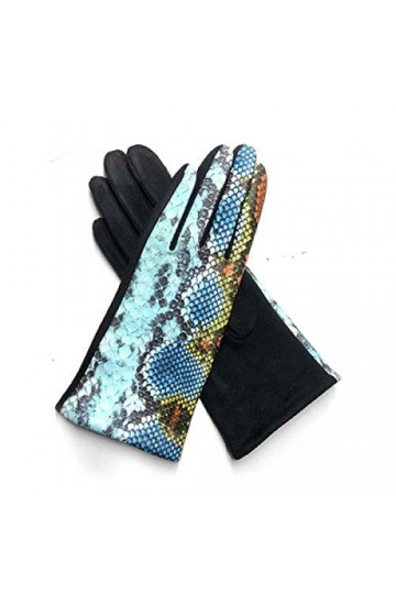 RFEGEF Femme Gants dhiver,Gants À Écran Tactile Motif Serpent Bleu Épaissir Gants DÉquitation Dames Doux Coupe-Vent Élégant