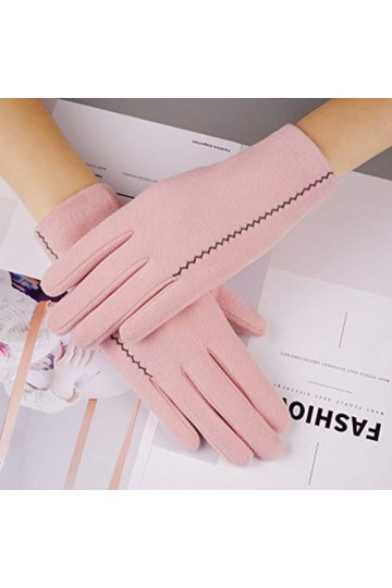 RFEGEF Femme Gants dhiver,Gants À Écran Tactile Rose Broderie Élégante Plus Gants en Coton Velours Dames Doux Coupe-Vent Élé