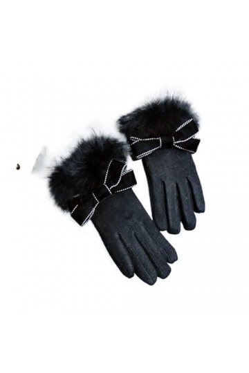 Gants Femme， Mitaines De laine gants noirs femmes Harajuku mode gants écran tactile chauffe-mains cyclisme hiver accessoires 