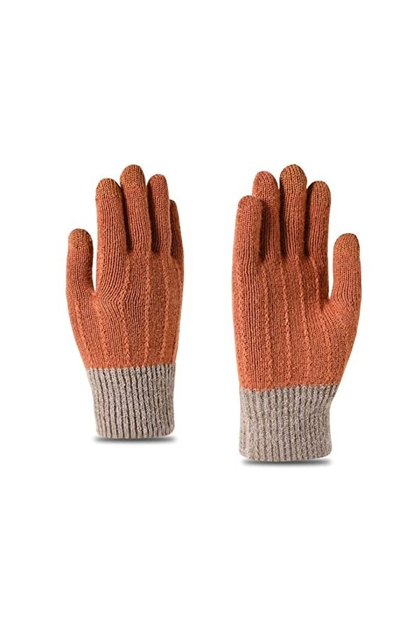 Yannaky Gants dhiver Gants Femmes Hiver Plus Velours Épais Gants Chauds Et Froids Tricotés-A1