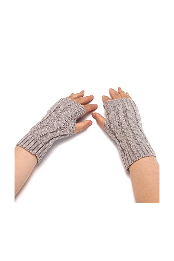 Yannaky Gants dhiver Gants Femmes Hiver Plus Velours Épais Gants Chauds Et Froids Tricotés-A1