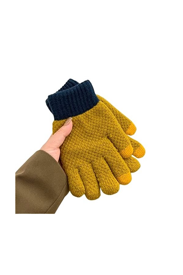 Yannaky Gants dhiver Gants Femelles Couples Chauds dhiver Mignon Écran Tactile À Rayures Froids Protection Extérieure Épais