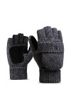 Liyinco Gants sans Doigts pour Femme, Gants en Tricot Demi-Doigt Unisexe Hiver Polaire rembourré épais Gants Chauds de Cyclis