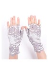 mitaine mariage Femmes Summer Summer Protection solaire Demon-doigt Gants creux Jacquard Floral Dentelle UV Protection de la 