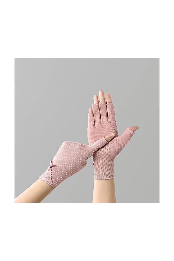 HJKOGH Dames été Mince sans Doigts Demi-Doigt équitation Conduite antidérapant écran Tactile Anti-Ultraviolet crème Solaire G