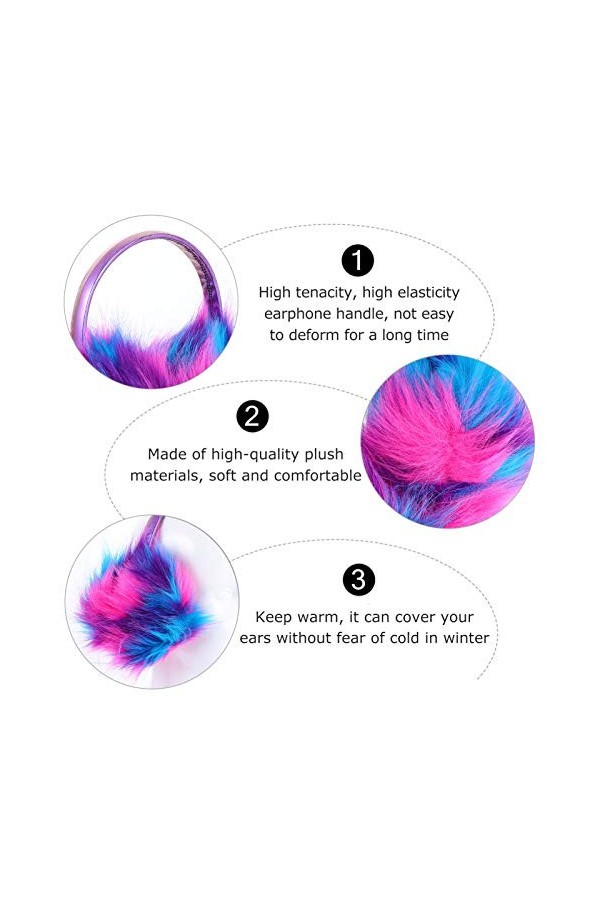 SOIMISS Cache-oreilles vert chaud et moelleux pour femme et fille, violet, 17X13CM