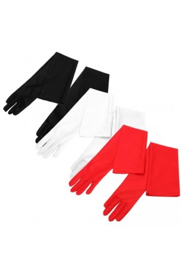 FRCOLOR Lot de 6 paires de gants longs pour mariée - Gants de protection solaire pour femme - Moufles de danse de mariée - Co