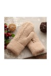 TJOIUY Gants dhiver Hiver Femmes Garder au Chaud Plus Velours à lintérieur du Poignet épaissir Torsion Tricot Mitaines Doig