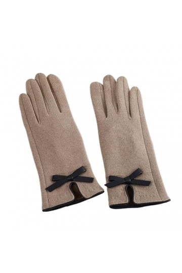 QLSWZC Gants Hiver Femme Chaud Gants dextérieur à nœud Papillon à la Mode Simple en Hiver, Gants Chauds à écran Tactile à Ci