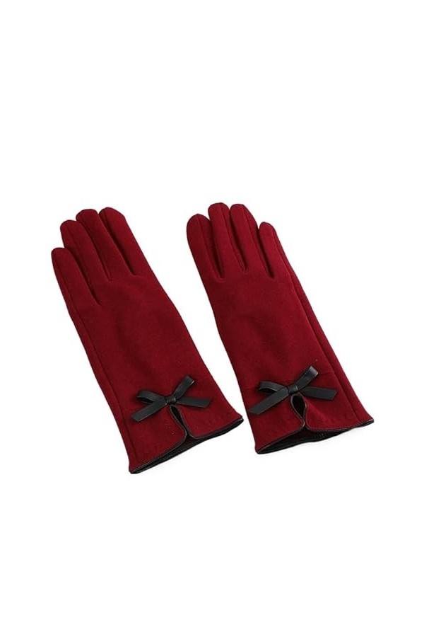 QLSWZC Gants Hiver Femme Chaud Gants dextérieur à nœud Papillon à la Mode Simple en Hiver, Gants Chauds à écran Tactile à Ci