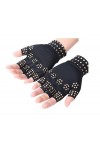 Gants Femme， 1 paire de gants anti-dérapants à demi-doigts Gants anti-douleur Gants magnétiques Gants sans doigts Color : Bl