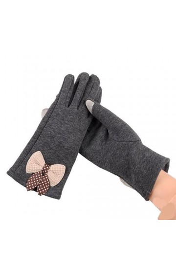 Gants Femme， Mode élégant dames écran tactile chaud dentelle gants femmes hiver cachemire arc plein doigt mitaines femme papi