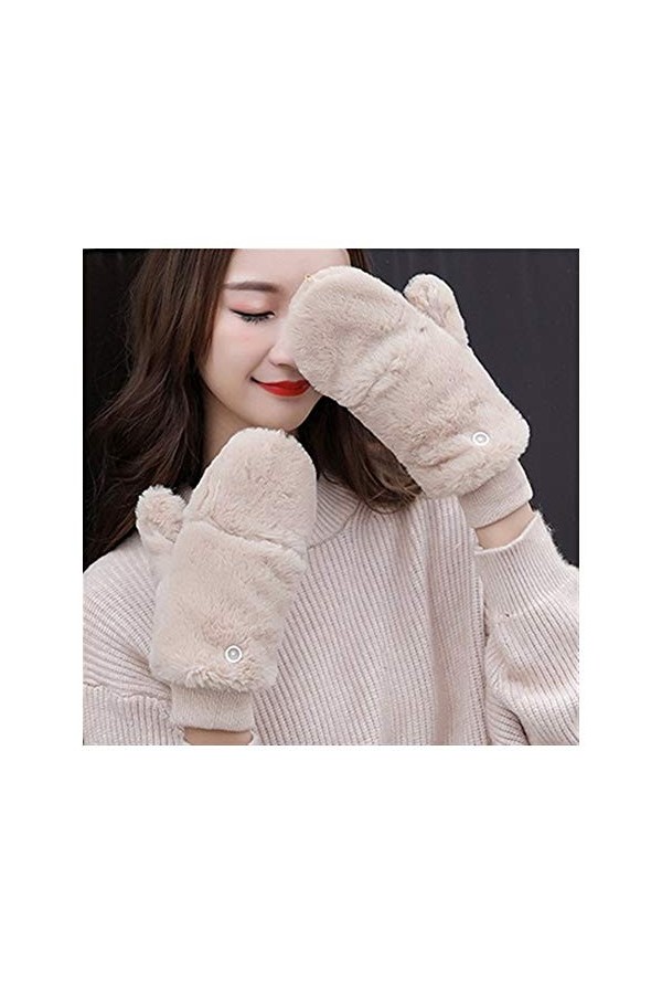 YUNGYE Hiver Femmes Chaudes Gants Moufles Color : Pink, Size : Free Size 