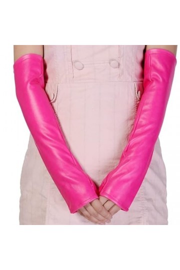 Gants Femme， Femmes hiver chaud demi doigt bras manches discothèque spectacle écran tactile mitaine mince longue sans doigts 