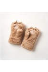 Liyinco Gants en Peluche Demi-Doigt pour Femme, Hiver Mignon Patte dours Plus Gants sans Doigts en Polaire Gants sans Doigts