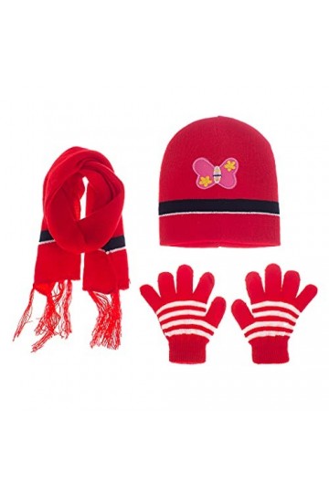 OKwife bébé Chapeau dhiver écharpe Gants Trois pièces Chapeaux écharpe Gants Ensemble Enfants Chapeau Hiver Chaud tricoté Ch