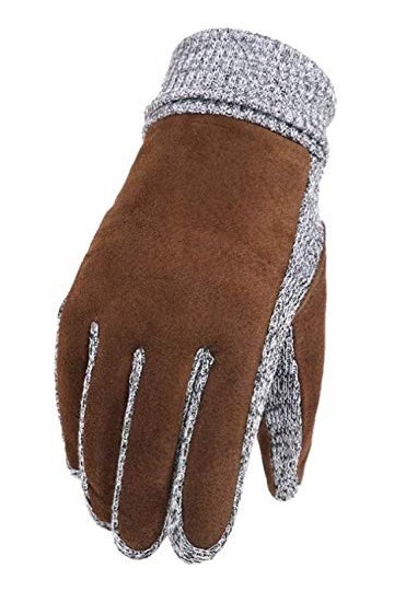 L.HPT Gants Chauds Gants en Peau de Porc Couleur extérieure Chaud Épaississement Plus Couleur: Brun 