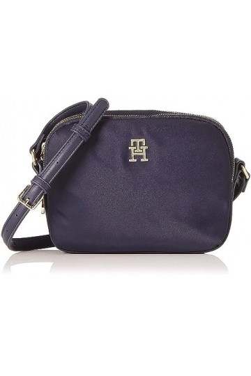 Tommy Hilfiger Sac Bandoulière Femme Poppy Crossover Petit Modèle, Bleu Space Blue , Taille Unique