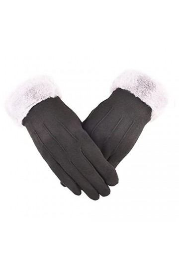 Gants D Hiver Gants dautomne Et dhiver pour Femmes Gants en Coton À Écran Tactile Chaud Et Gants Épais en Velours Noir