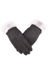 Gants D Hiver Gants dautomne Et dhiver pour Femmes Gants en Coton À Écran Tactile Chaud Et Gants Épais en Velours Noir