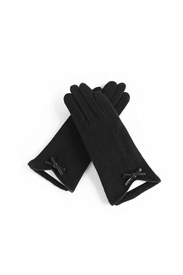 Femme Gants Gants DHiver Pour Femmes Gants À Écran Tactile Chauds Noirs