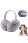 BNGXR Cache-Oreilles en Peluche Pliable, Chauffe-oreilles Hiver Chaud Couvre Unisexe Oreilles Earmuffs Réglables Doux, Anti F