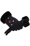 Gants en Daim Gants Multicolores Hiver Femme Hiver Chaleur Plus Velours Épais Daim Écran Tactile Noir