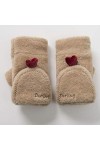 Gants sans Doigts pour Femmes,1 Paire Amour Épais Demi-Doigt Gants Femmes Mitaines sans Doigts Gants Convertibles dhiver ave