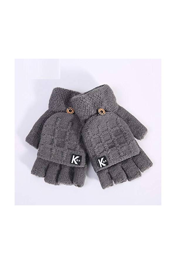 Gants sans Doigts pour Femmes,1 Paire De Gants Mi-Doigts Tricotés Unisexes pour Femmes Mitaines sans Doigts Gants Convertible