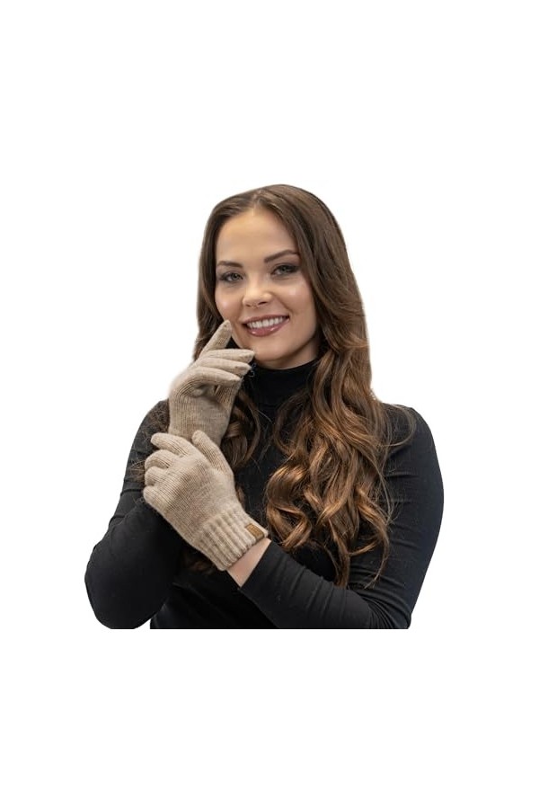 VIVISENCE Gants Classique pour Hiver 7014R, Beige,UNI