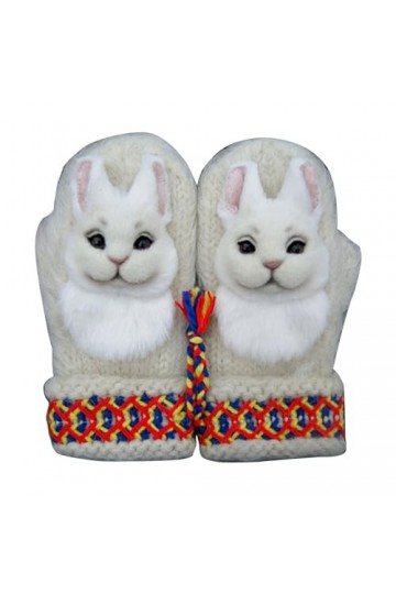 Gants, moufles en peluche danimaux de dessin animé pour femme, gants dhiver chauds, gants de ski pour filles, gants doublés