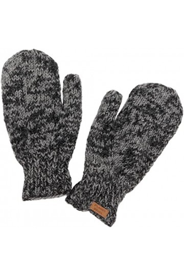 GURU SHOP Moufles tricotées à la main, gants en laine, gants, moufles homme/femme, rouge, laine, taille : taille unique, gris