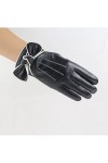 Gants chauds en velours dautomne en cuir pour écran Gants dhiver pour femme Moufles convertibles A, taille unique 