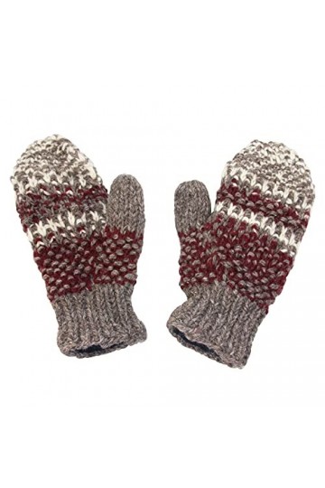 Freak Scene Moufles - Gants tricotés - Laine - rouge-blanc