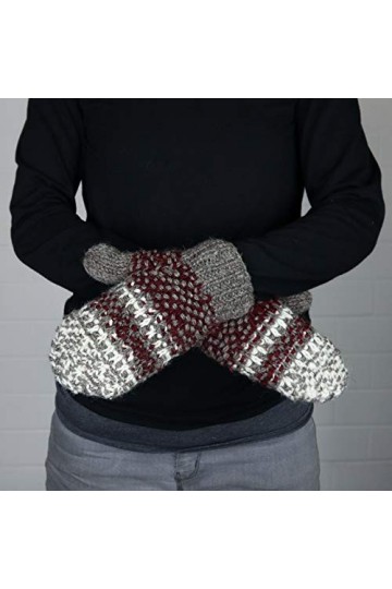 Freak Scene Moufles - Gants tricotés - Laine - rouge-blanc