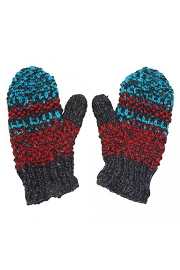 Freak Scene Moufles - Gants tricotés - Laine - rouge-bleu