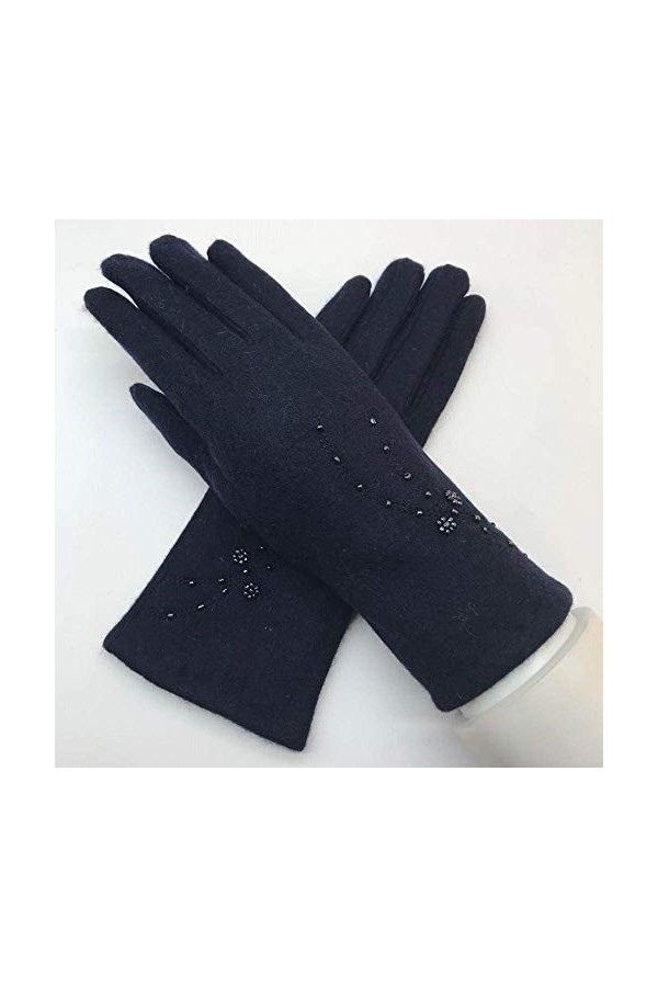 RFEGEF Femme Gants dhiver,Gants À Écran Tactile Perle Marine Thinsulate Tricoté Plus Gants en Cachemire Dames Doux Coupe-Ven