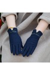 RFEGEF Femme Gants dhiver,Gants À Écran Tactile Bleu Marine Élasticité Tricoté Ruban Noeud Gants Dames Doux Coupe-Vent Éléga