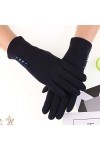 RFEGEF Femme Gants dhiver,Gants À Écran Tactile Boutons Bleu Foncé Plus Gants en Coton Velours Dames Doux Coupe-Vent Élégant