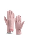 Lebooa Gants pour Femmes, avec écran Tactile Sensible aux Gants Chauds hivernaux, Gants Coupe-Vent doublés en Molleton pour l