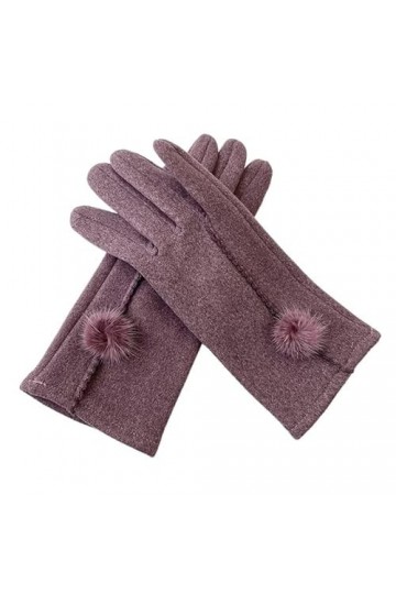 Gants Femme， Femme coréenne boule de vison doigt complet écran tactile chaud gants de cyclisme hiver Plus velours épais mitai