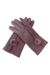 Gants Femme， Femme coréenne boule de vison doigt complet écran tactile chaud gants de cyclisme hiver Plus velours épais mitai
