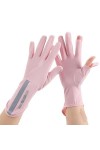 Gants Femme， Été femmes réfléchissant lettre UV crème solaire soleil mitaine glace soie Flip doigts exposés écran tactile cyc