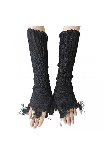 Briskorry Y2K Mitaines à manches longues pour femme - Coupe-vent - Chauffe-bras - Mitaines tricotées - Mitaines thermiques