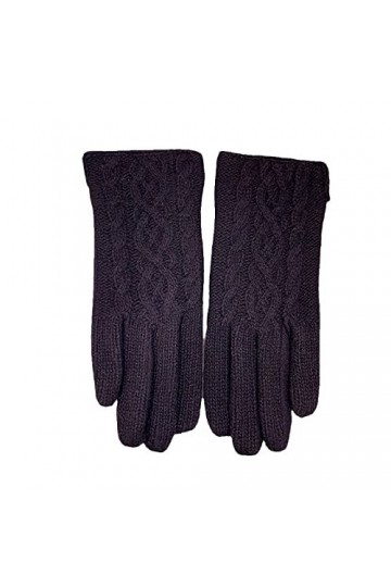 Liyinco Gants dhiver en Peluche pour Femmes, Gants tricotés de Couleur Unie à Motif torsadé, Gants dhiver Chauds en Velours
