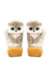 NOTRYA Mitaines danimaux Mignons, Gants Chauds dhiver pour Femmes, Gants tricotés en Peluche danimaux, Gants en Peluche à 