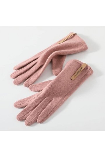 DAFLIN Femmes Automne Hiver Cachemire Laine Gants Ecran Tactile Lettres Sport Plein Air Ceinture en Cuir Cyclisme Moufles de 