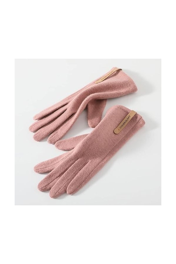 DAFLIN Femmes Automne Hiver Cachemire Laine Gants Ecran Tactile Lettres Sport Plein Air Ceinture en Cuir Cyclisme Moufles de 