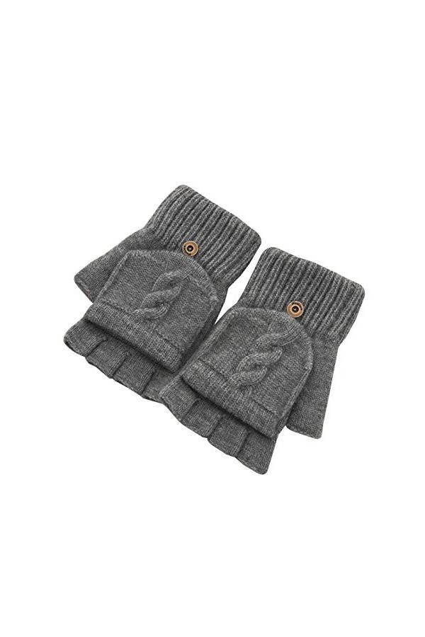 CAILIN Gants Fingerless Gants en Tricot de Velours for Garder au Chaud, Gants Clamshell Demi-Doigts for Les Femmes en Plein a